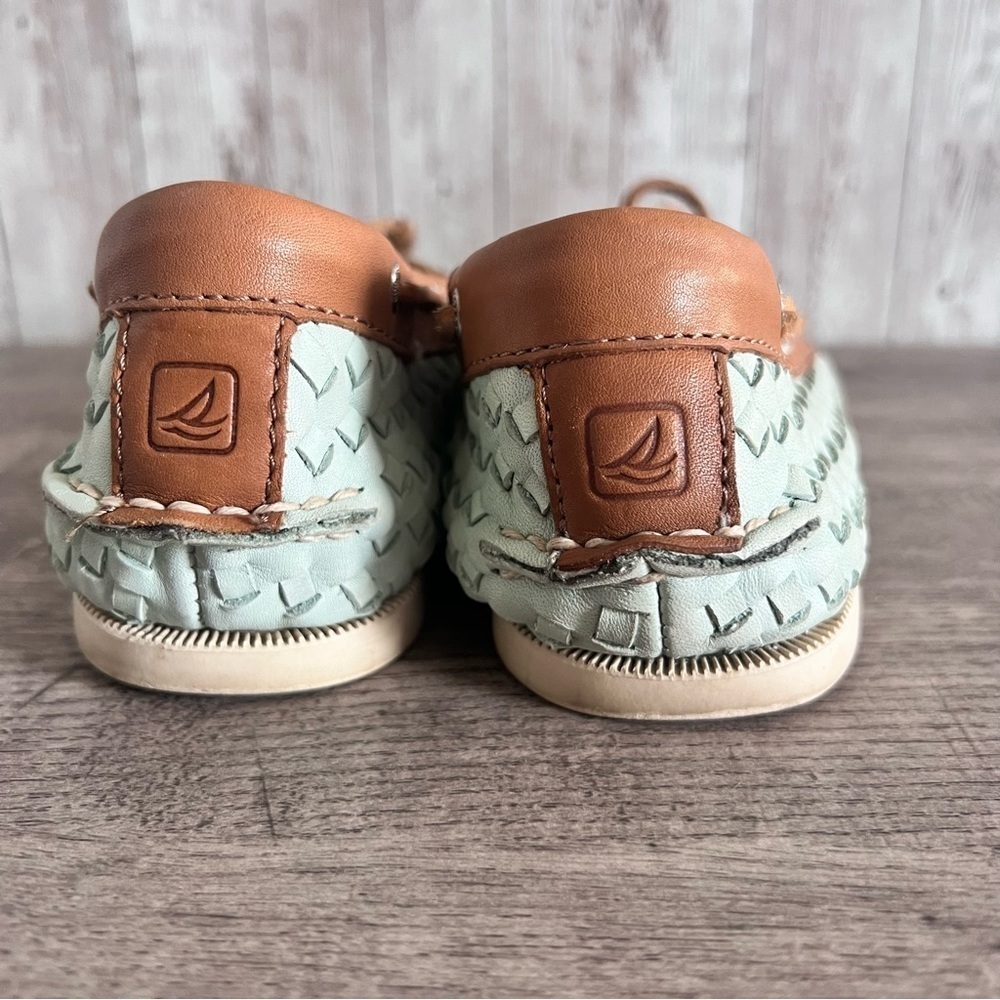 Sperry Top Siders Women’s Audrey Woven Aqua Boat Shoes Size 7 - Picture 4 of 7